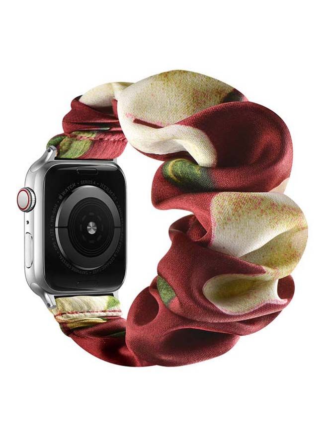 NIBEMINENT Flexi Elastic Solo Loop Band For Apple Watch Series 6/SE/5/4/3/2/1 Green/Red - Image 2