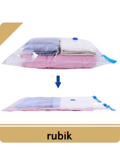 Rubik Space saver Vacuum Storage Bags (Works with Any Vacuum Cleaner and Hand-Pump for Travel) More Compression Than Normal Bag, Clear (6 Pack 50x70cm) - pzsku/Z8665C61C2741F4C260CCZ/45/_/1720793904/351af19d-f11a-4b29-aaa7-47212d9ff68a