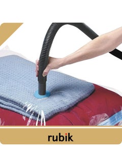 Rubik Space saver Vacuum Storage Bags (Works with Any Vacuum Cleaner and Hand-Pump for Travel) More Compression Than Normal Bag, Clear (6 Pack 50x70cm) - pzsku/Z8665C61C2741F4C260CCZ/45/_/1720793906/9e668296-3c4a-4175-a912-cbbc0aacc590