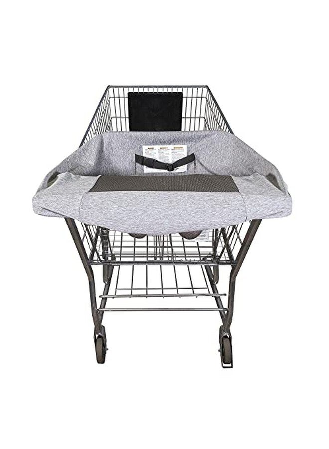 boppy Compact Shopping Cart Cover Antibacterial Treated Gray Heathered With Storage Pouch Easyon Stretch Fabric For Single And Wide Shopping Carts Highchairs And Playground Swings 648 Months - Image 1