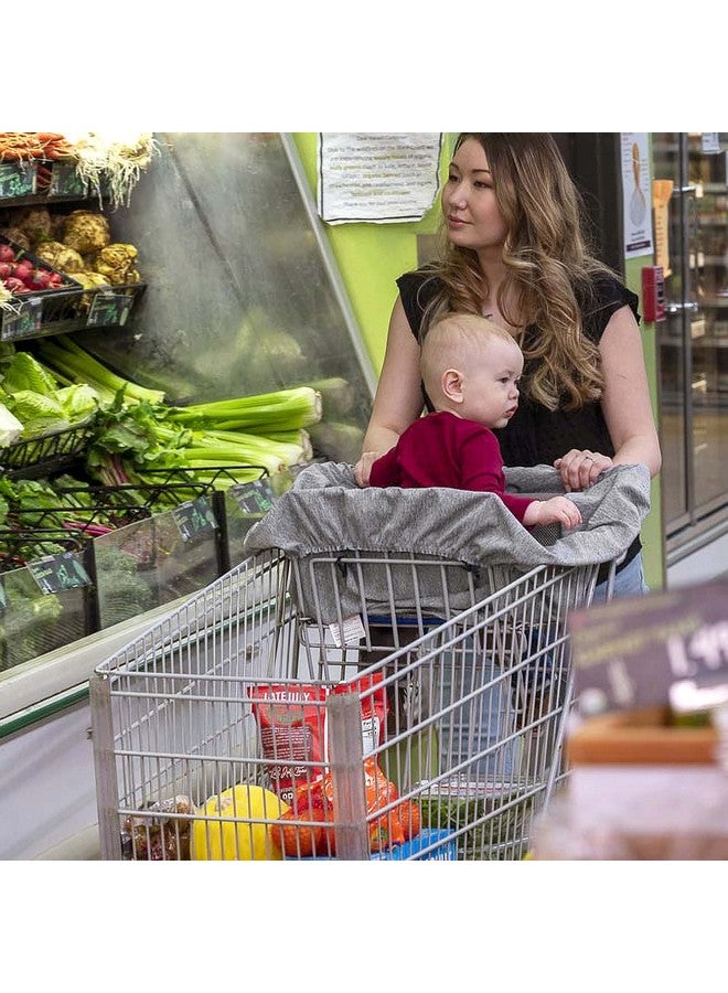 boppy Compact Shopping Cart Cover Antibacterial Treated Gray Heathered With Storage Pouch Easyon Stretch Fabric For Single And Wide Shopping Carts Highchairs And Playground Swings 648 Months - Image 5