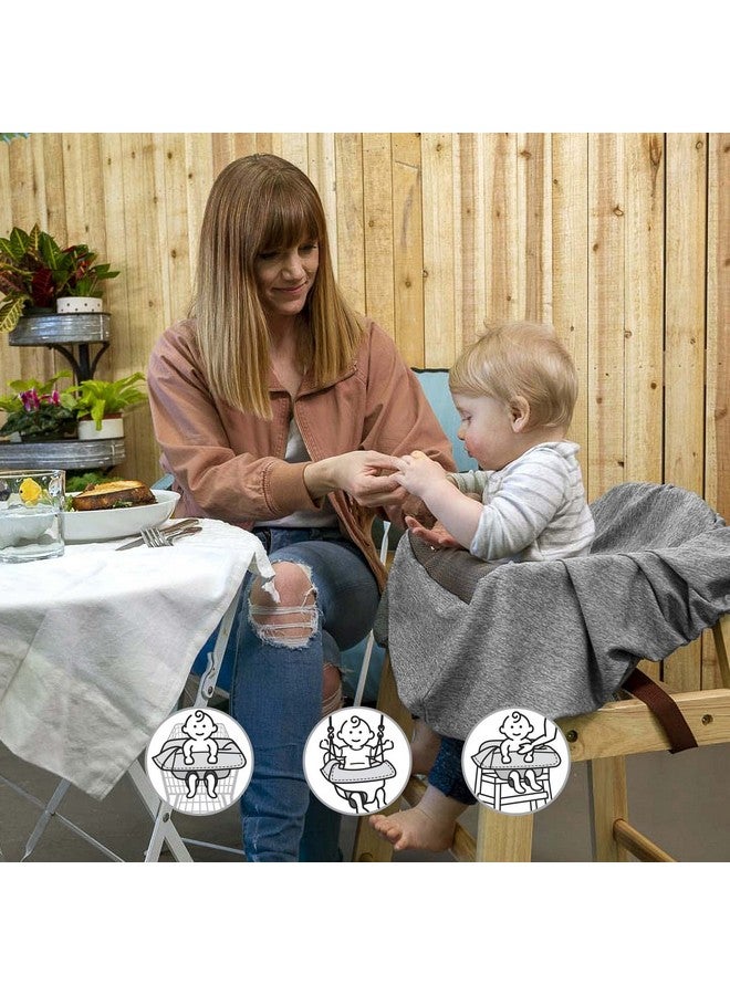 boppy Compact Shopping Cart Cover Antibacterial Treated Gray Heathered With Storage Pouch Easyon Stretch Fabric For Single And Wide Shopping Carts Highchairs And Playground Swings 648 Months - Image 4