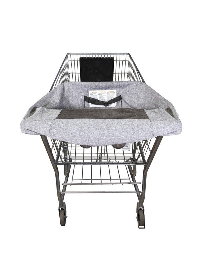 boppy Compact Shopping Cart Cover Antibacterial Treated Gray Heathered With Storage Pouch Easyon Stretch Fabric For Single And Wide Shopping Carts Highchairs And Playground Swings 648 Months - Image 2