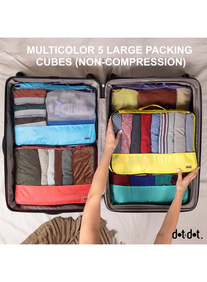 Dot&Dot Large Packing Cubes for Travel - 5-piece Ultra Lightweight Luggage Accessories Organizers Set (Red/Yellow/Green/Blue/Purple) - Image 5