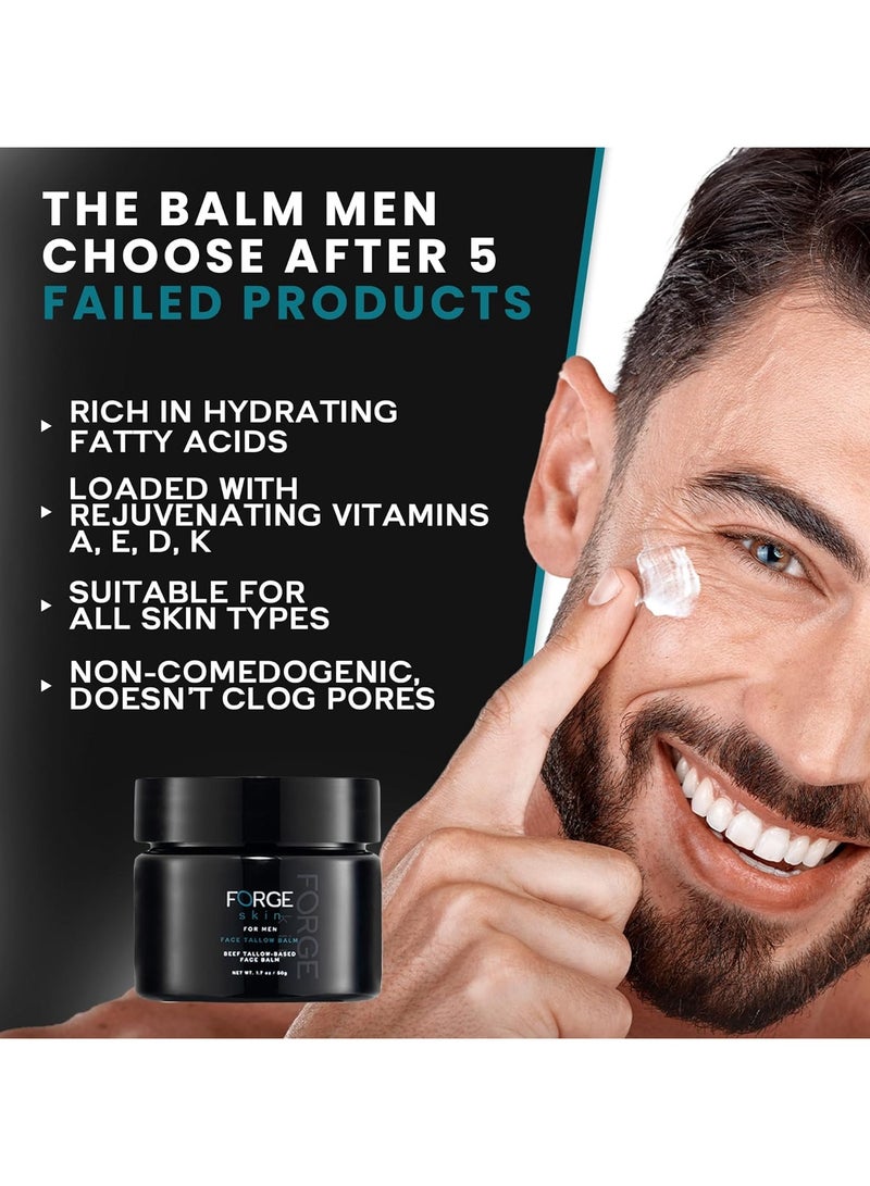 Forge Skin Men's Beef Tallow Balm for Skin | Beef Tallow for Skin Face Mens Skin Care Cream Facial Skincare Face Moisturizer for Men - Image 2