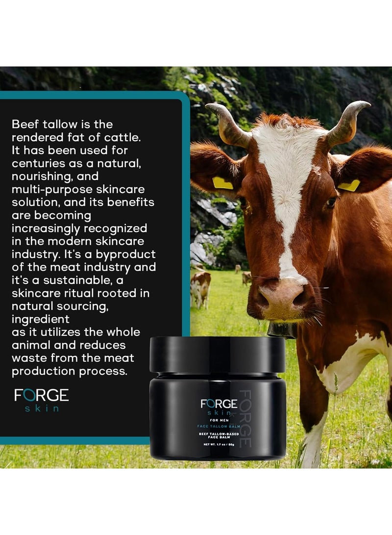 Forge Skin Men's Beef Tallow Balm for Skin | Beef Tallow for Skin Face Mens Skin Care Cream Facial Skincare Face Moisturizer for Men - Image 3