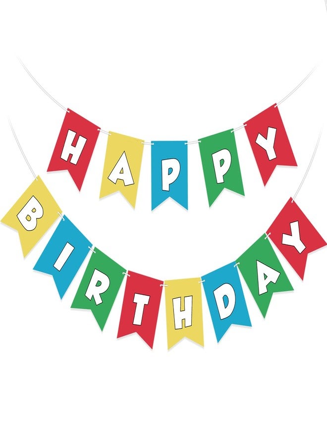 Engrowtic Brother Happy Birthday Cartoon Banner Colorful Brother Game Characters Pre-strung Birthday Banner for Kids Boys Girls Video Game Theme Party Decorations - Image 1