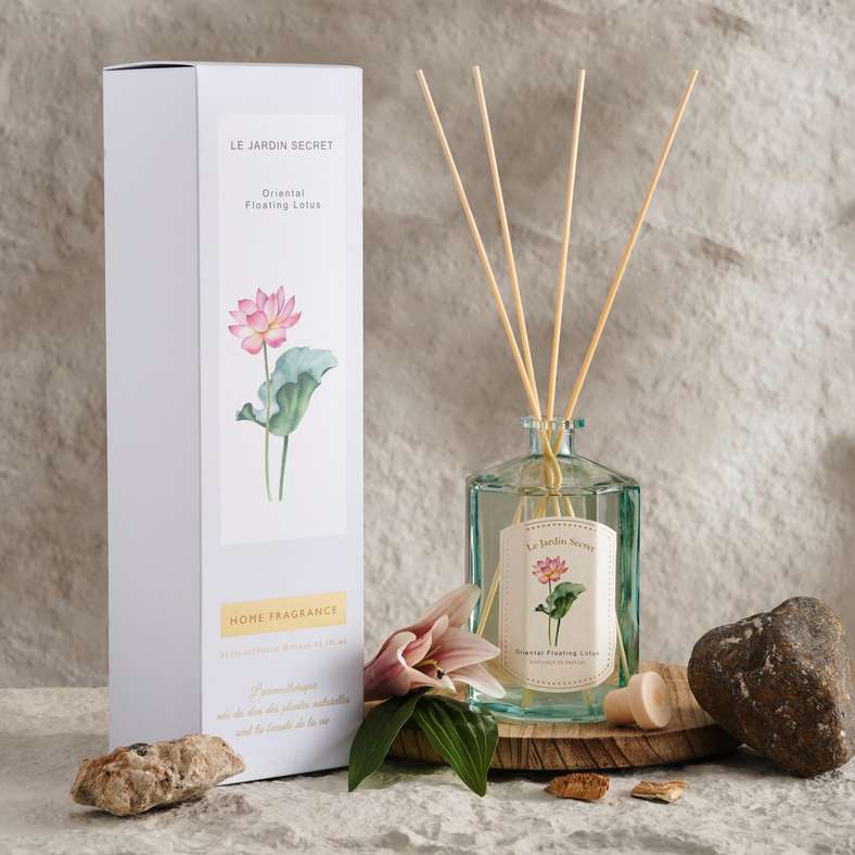 Le Jardin Secret Oriental Floating Lotus Reed Diffuser 950ml - Blue
