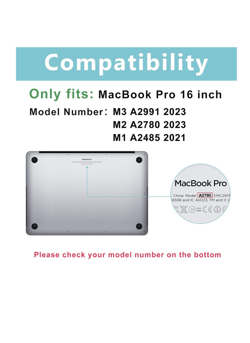 Generic Case Compatible With New Macbook Pro 16 inch M3 A2991 M2 A2780 M1 A2485 Pro 2024-2021 Release, Plastic Hard Shell Cover for MacBook Pro 16 Inch Color Clear  - Image 3