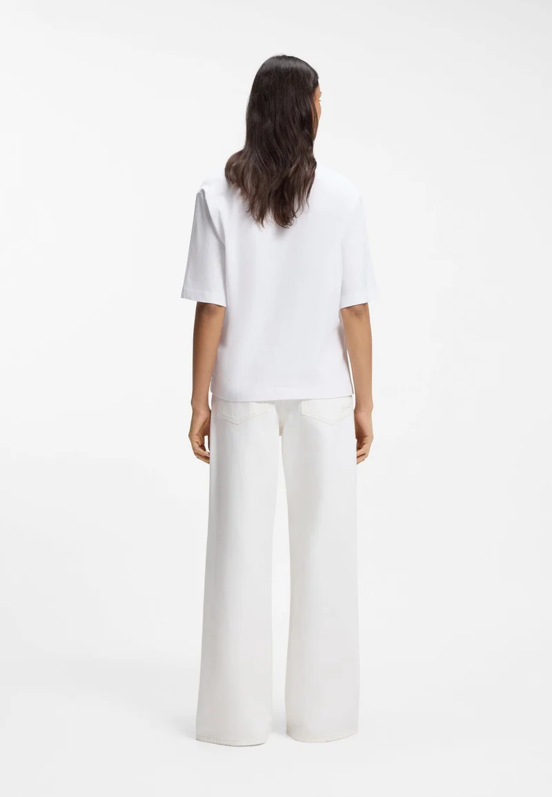 BOSS Cotton-jersey T-shirt with printed artwork