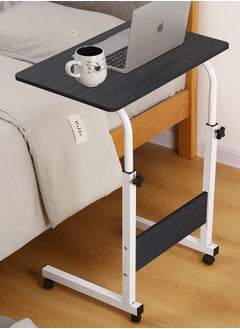 Bed Table Height Adjustable Mobile Laptop Stand Desk Rolling, Height Adjustable Table Breakfast Portable Computer Desk Study Room Bedroom Living Room Stand for Bed Sofa (Black)