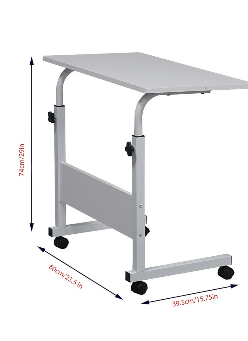 Reko - Bed Table Height Adjustable Mobile Laptop Stand Desk Rolling, Height Adjustable Table Breakfast Portable Computer Desk Study Room Bedroom Living Room Stand for Bed Sofa (Black) - Image 1
