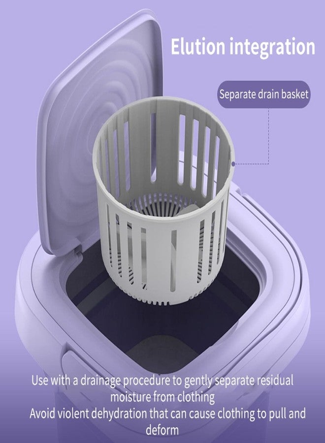 Mini Foldable Portable Washing Machine & Spin Dryer, Compact 6L Washer Bucket for Travel, Camping, Dorm & Apartments, Ultrasonic Laundry Machine for Baby Clothes & Small Loads – Purple  - Image 5