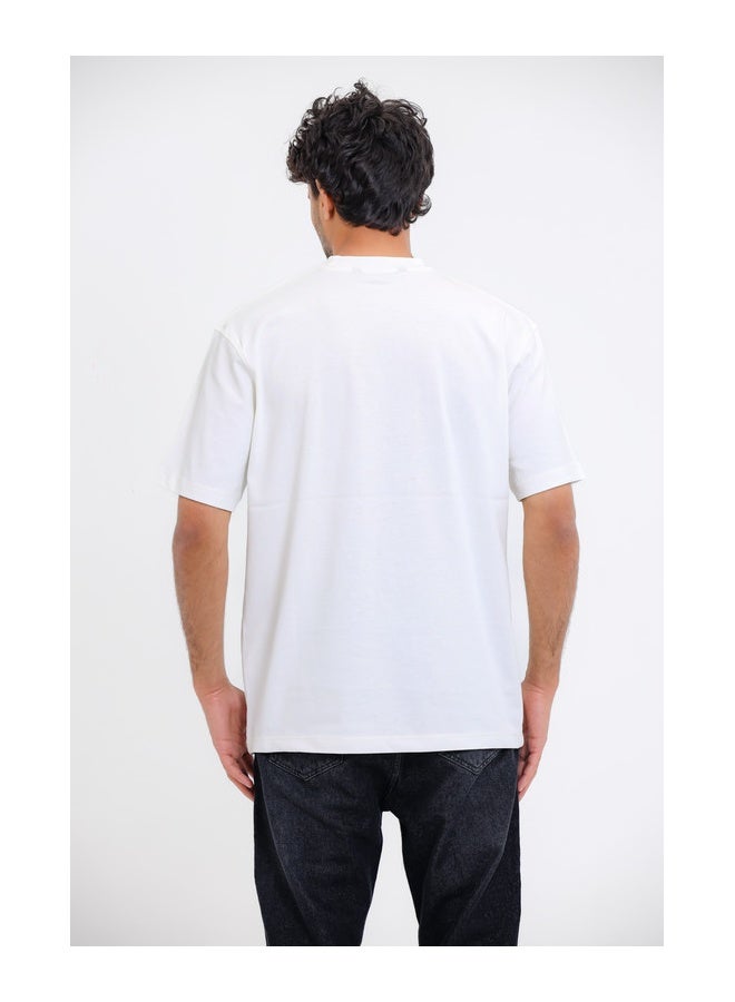 WHITE RABBIT "GOOD THINGS ARE COMING."Printed Short Sleeves White T-Shirt - Image 2