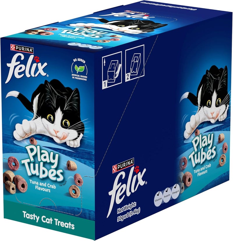 Felix Purina PlayTubes Tuna & Crab 50g, Pack of 8 - Image 4