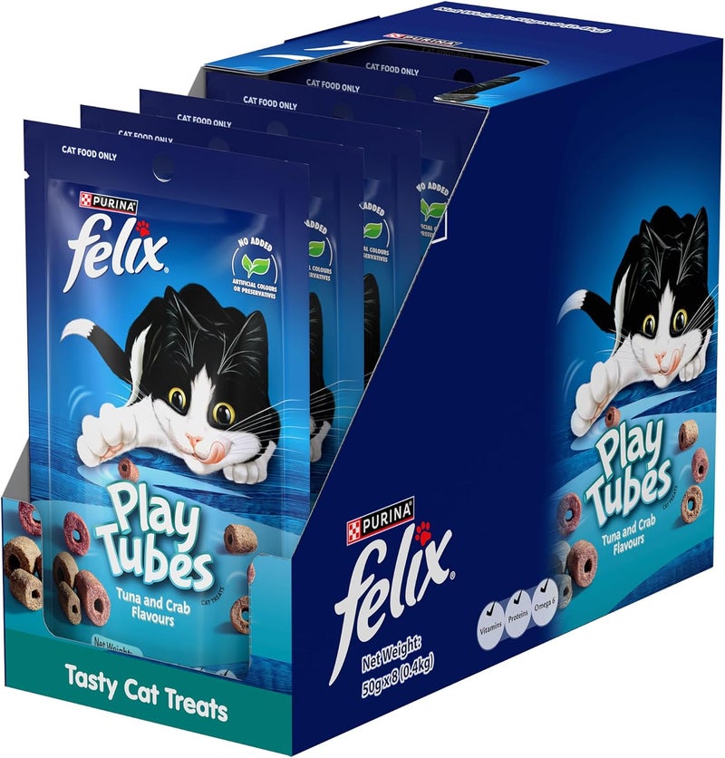 Felix Purina PlayTubes Tuna & Crab 50g, Pack of 8 - Image 3