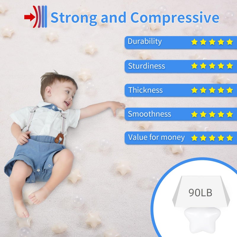 STARBOLO Star Ball Pit Balls for Toddlers -100pcs Crush Proof Phthalate Free BPA Free Non-Toxic Play Balls Play Tent Pool Playhouse Playpen Party Decoration. - Image 5