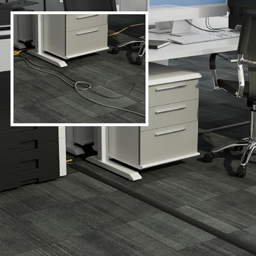 D-Line 6ft Floor Cord Cover, Cable Protector, Hide Extension Cords, Protect Cords, Prevent Cable Trips, Heavy Duty Cord Hider - Cable Cavity = 0.63" (W) x 0.31" (H) - Black - Image 4