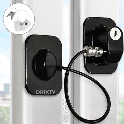 DRIXTY 2 Pcs Child Safety Device Refrigerator Lock, Freezer Door, and Cabinet Restrictor Cable for Baby and Toddler Locks for Cupboards, Drawers, Fridge, Wardrobe Come with Adhesives, and 1 Key - Image 2