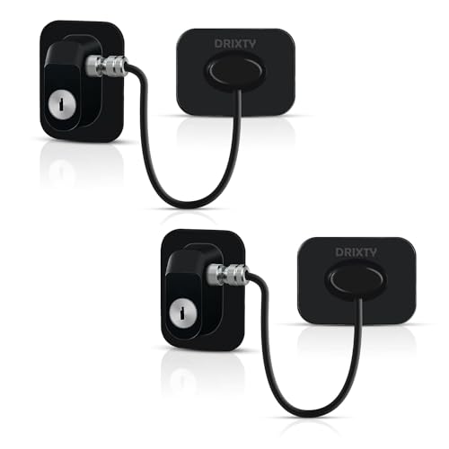 DRIXTY 2 Pcs Child Safety Device Refrigerator Lock, Freezer Door, and Cabinet Restrictor Cable for Baby and Toddler Locks for Cupboards, Drawers, Fridge, Wardrobe Come with Adhesives, and 1 Key - Image 1