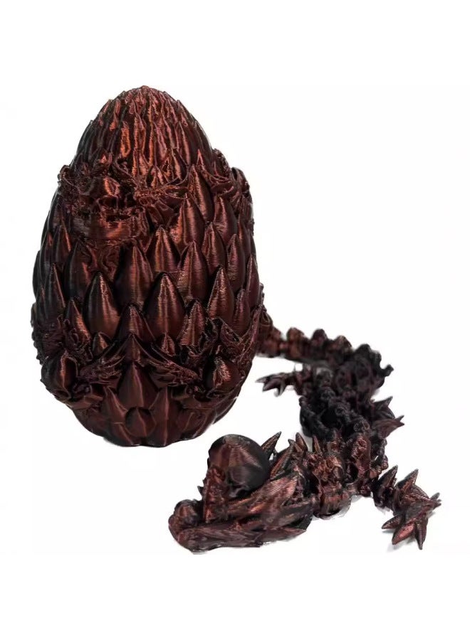 Loquat 3D PrinteD  Ornaments Joint Activity Crystal Dragon 3D PrinteD Dragon Toy HanD-maDe Gem Dragon Skull Dragon-Color:11+27-black And Red-skeleton Dragon Scale Egg - Image 5