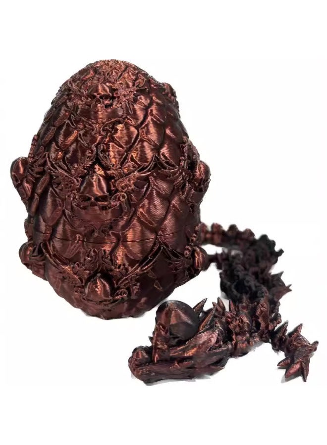 Loquat 3D PrinteD  Ornaments Joint Activity Crystal Dragon 3D PrinteD Dragon Toy HanD-maDe Gem Dragon Skull Dragon-Color:11+27-black And Red-skeleton Dragon Scale Egg - Image 2