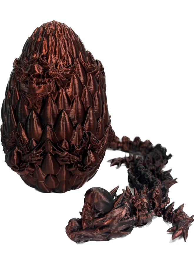 Loquat 3D PrinteD  Ornaments Joint Activity Crystal Dragon 3D PrinteD Dragon Toy HanD-maDe Gem Dragon Skull Dragon-Color:11+27-black And Red-skeleton Dragon Scale Egg - Image 1
