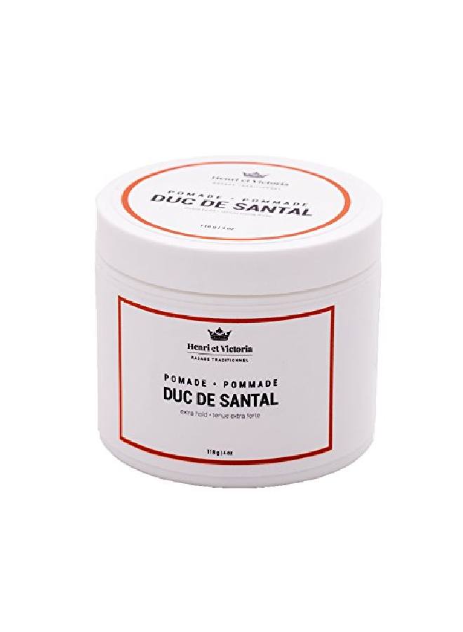 Henri et Victoria Duc de Santal Hair Pomade | | Hand Made | Strong Hold and Medium Shine | | 118g 4oz - Image 1