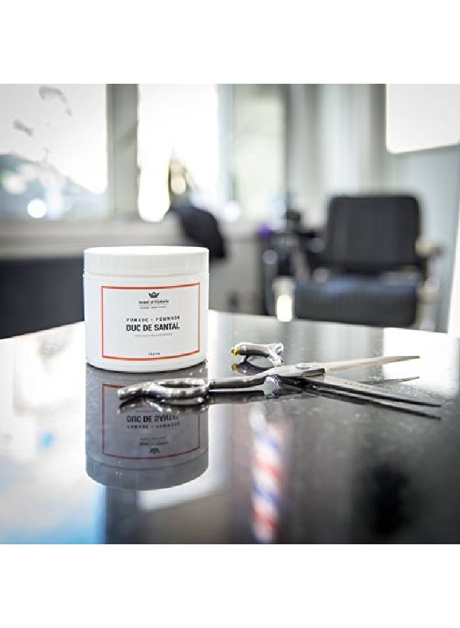 Henri et Victoria Duc de Santal Hair Pomade | | Hand Made | Strong Hold and Medium Shine | | 118g 4oz - Image 4