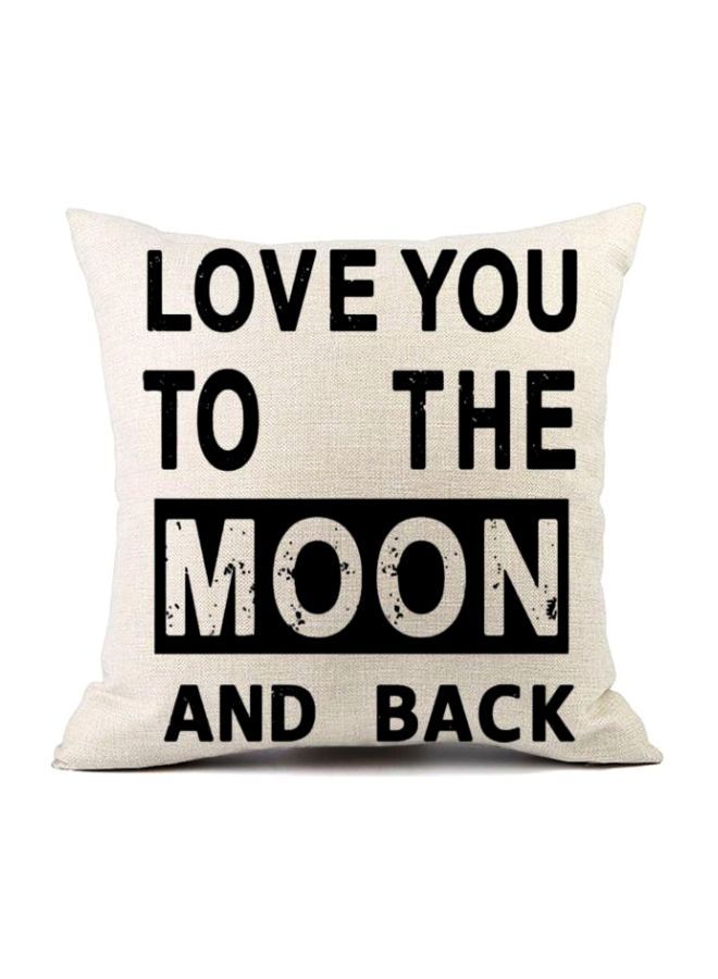 نيبمينينت غطاء وسادة بطبعة عبارات مقتبسة بيج / أسود 45x45سم