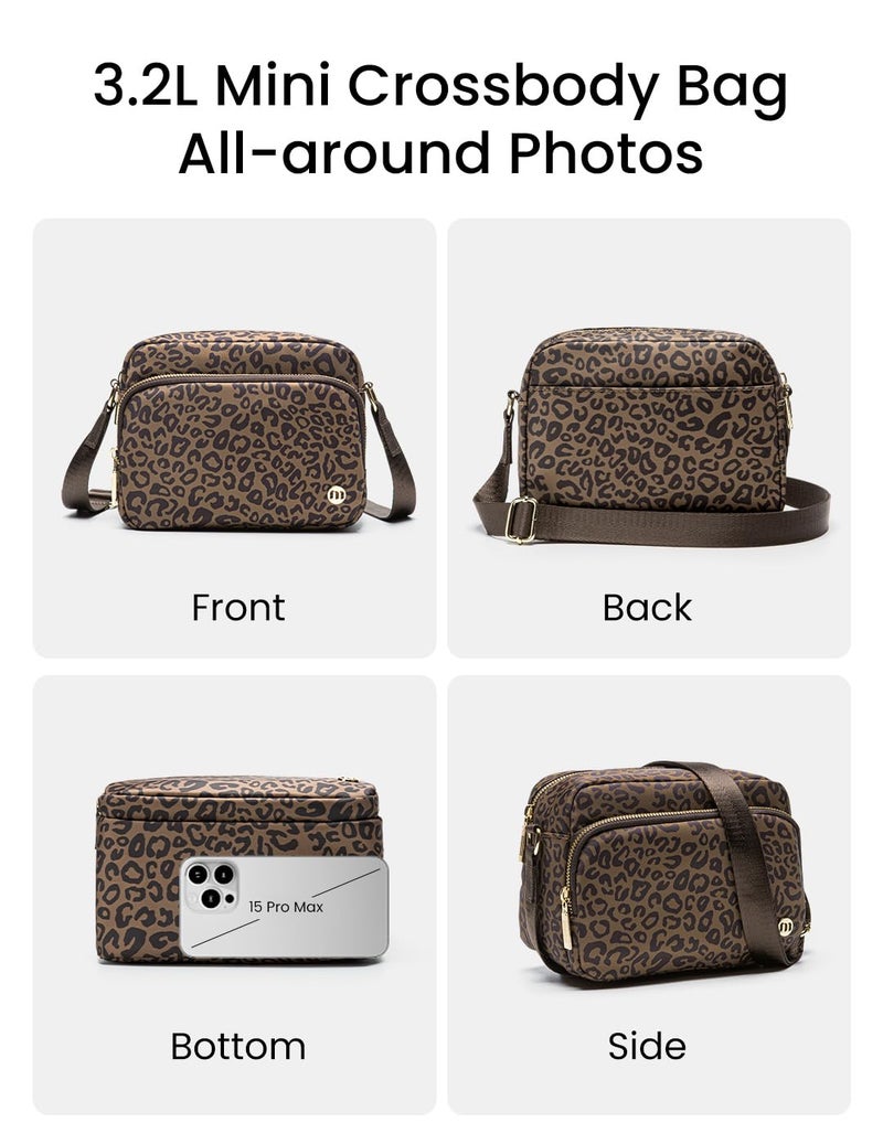 MEXS Crossbody Bags for Women, Mini Crossbody Bag Travel Purse Cross Body Purse, Adjustable Strap Shoulder Handbags Wallet, Everyday Purses for Travel Hiking (Brown Leopard) - Image 4