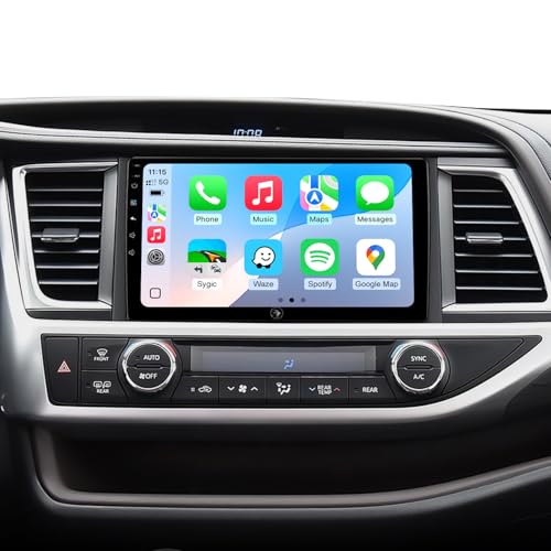 AINAVIGO 10.2" Car Stereo Radio for Toyota Highlander 2014-2019 - Wireless CarPlay Android Auto | 5G WiFi GPS Navigation | Bluetooth FM/SWC | Touchscreen | 1080P Backup Camera - Image 1