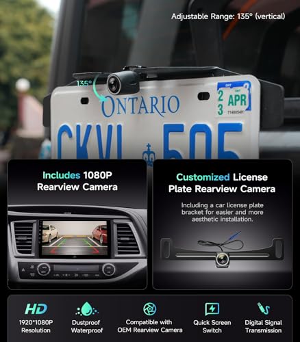 AINAVIGO 10.2" Car Stereo Radio for Toyota Highlander 2014-2019 - Wireless CarPlay Android Auto | 5G WiFi GPS Navigation | Bluetooth FM/SWC | Touchscreen | 1080P Backup Camera - Image 4