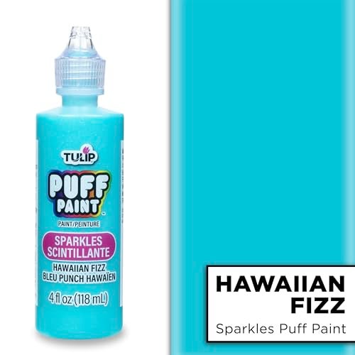 Tulip Puff Fabric Paint , Permanent Craft Paint for Clothes, DIY Projects, Notoxic, 4 fl oz, Sparkles Hawaiian Fizz - Image 2