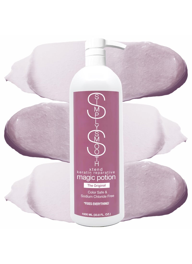 SIMPLY SMOOTH SIMPLY SMOOTH Xtend Keratin Reparative Magic Potion Original Leave In Conditioner Detangler & Heat Protection Spray Repair & Reduce Breakage Color Safe & Sodium Chloride Free 33.8 Oz 