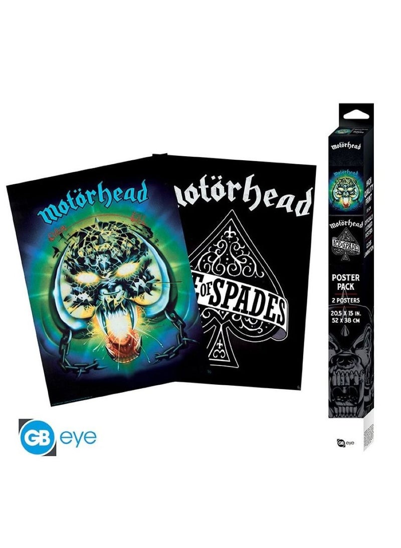 GB Eye Motorhead Set of 2 Posters 52cm x 38cm Overkill and Ace of Spades Ideal Artwork for Wall Home Office Decor Officially Licensed Merchandise  - Image 1
