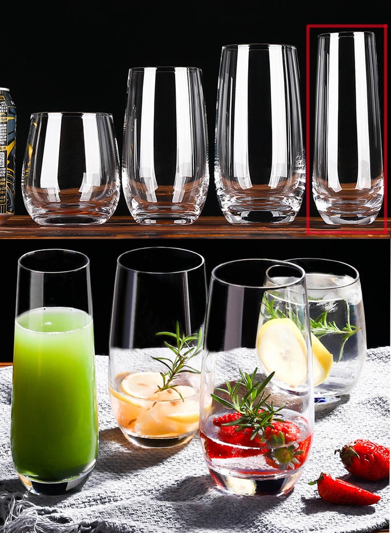 مجموعة أكواب شفافة طويلة سعة 290 مل، مكونة من 6 قطع، أكواب شرب رفيعة متعددة الاستخدامات للمياه والعصير والشاي المثلج، مصنوعة من زجاج فاخر خالٍ من الرصاص، مثالية للاستخدام المنزلي واليومي - Image 3