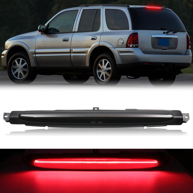 AUYICH LED Third Brake Light Compatible with Trailblazer Envoy 20022009Bravada 20022004Ascender 2003200897X 20052009 Replacement 3rd Brake Rear Center High Mount Stop Light Smoked Lens
