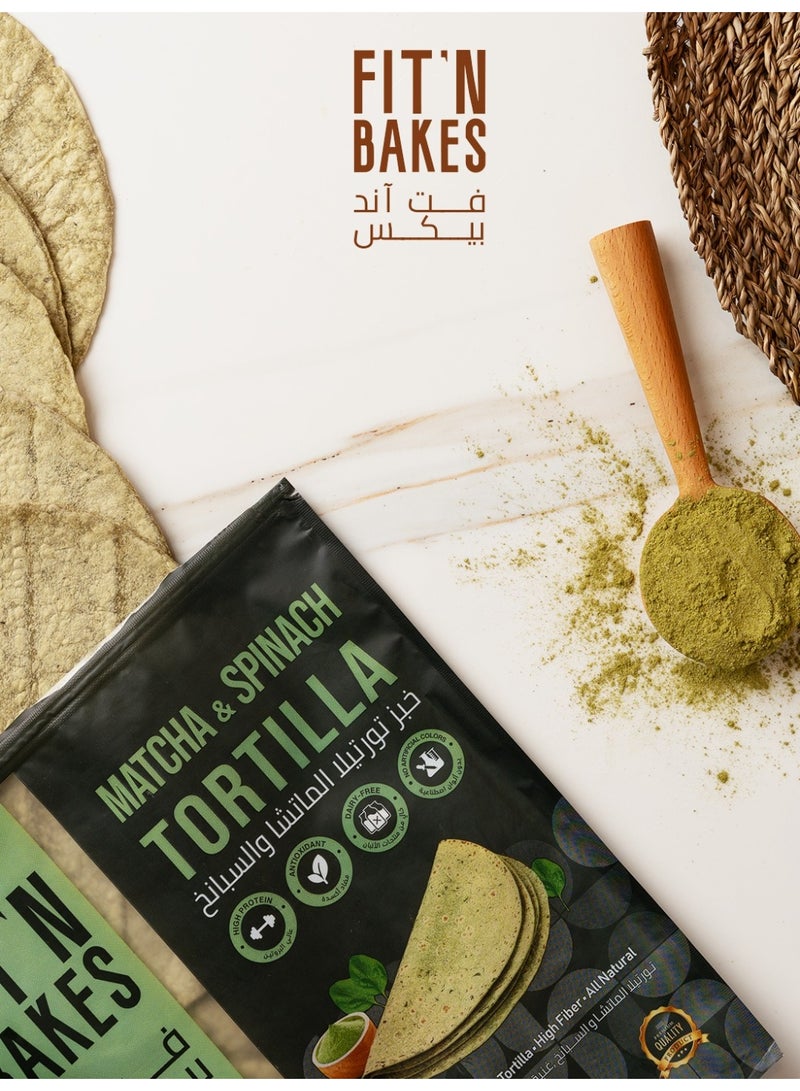 FIT 'N Bakes Matcha & Spinach Tortilla 360g (Matcha & Spinach) - Image 3