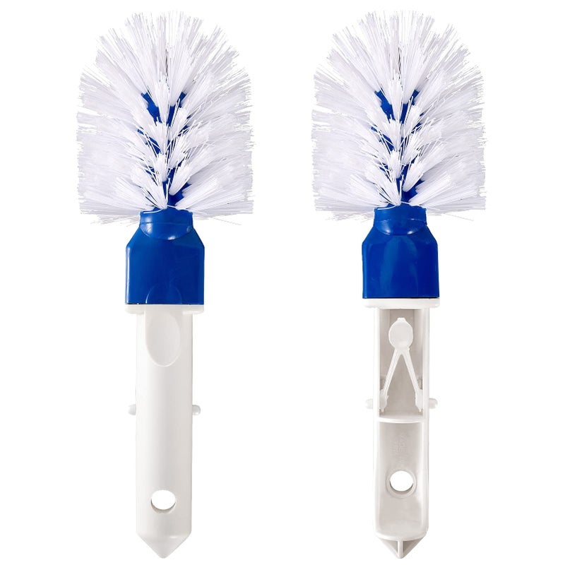 Apipi 2pcs Effective Cleaning Pool Brush for Corner and Step  Attachable Round Brush Head with Easy Clips for Tight Spaces AboveGround  InGround Swimming Pool Hot Tub Spa Bathroom Tiles Kitchen 
