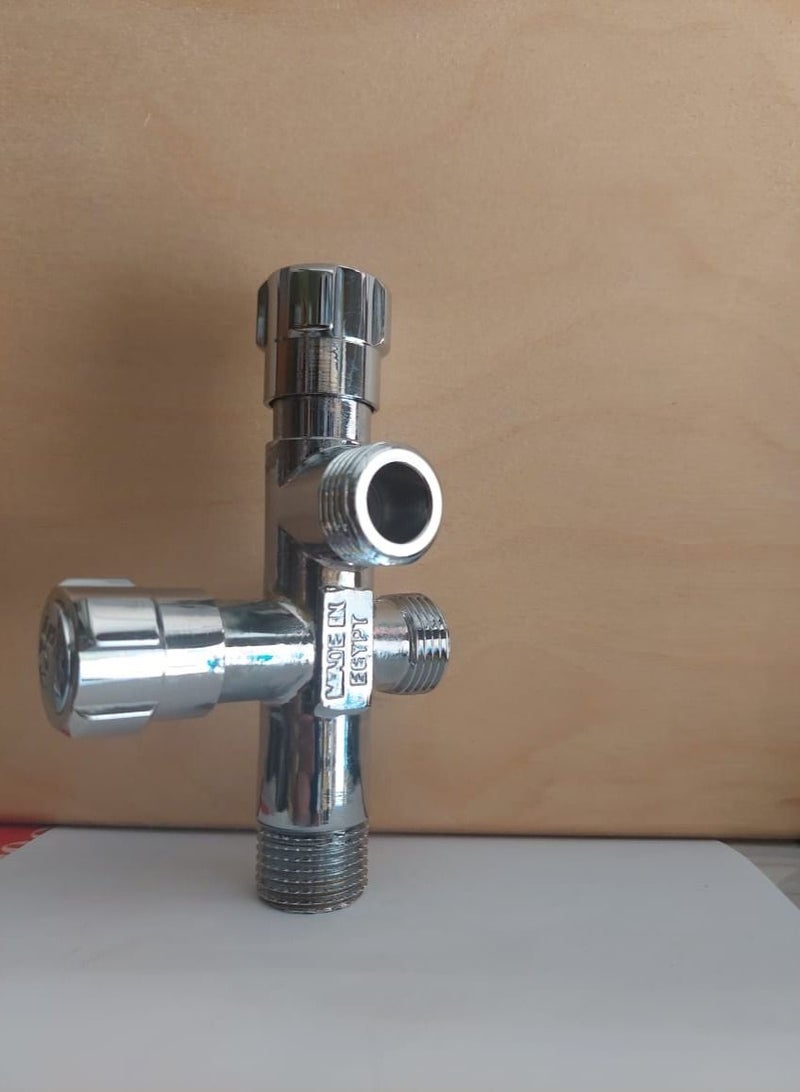 100% Professional choice Shattaf for bathroom, including a 10-meter hose, with a corner valve, 2 outlets, 2 hand shattafs, and a 1.5-meter thermal hose - Image 2