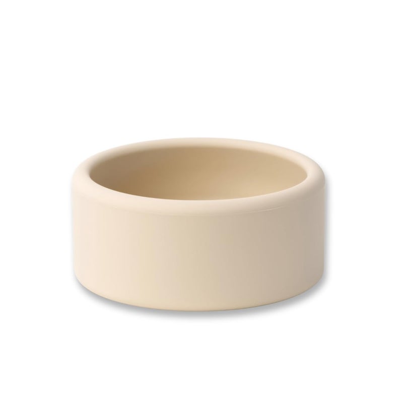 APLAINR Solid Bowl, Silicone Bowl for Baby, Toddler & Kids, 9 fl oz, Non Slip, Heavy Base, Deep, Microwave & Dishwasher Safe, No BPA, Cereal, Soup, Snack Dishes & Dinnerware, Oat Cream - Image 1