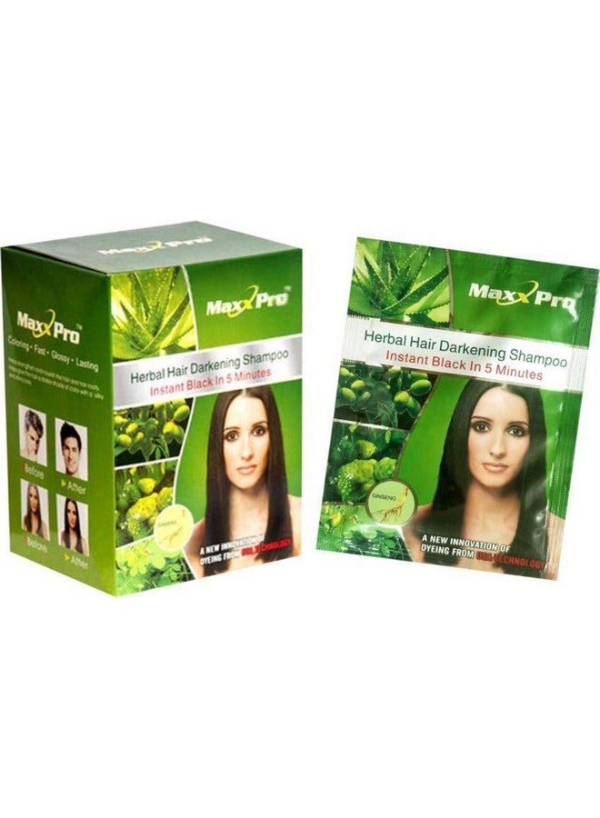 MAXXPRO Herbal Hair Dye Hair Darkening Shampoo Instant Black In 5 Minutes Pack Of 20 Sachets Black Hair Shampoo - Image 1