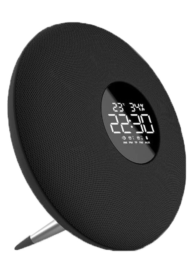 NIBEMINENT Portable Bluetooth Speaker With Alarm Clock Black/Silver - Image 1