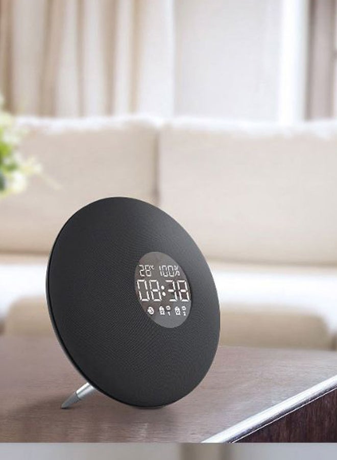 NIBEMINENT Portable Bluetooth Speaker With Alarm Clock Black/Silver - Image 2
