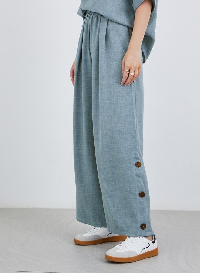 ستايلي طقم أميرة فضفاض بأكمام قصيرة وبنطلون واسع محتشم - Image 5