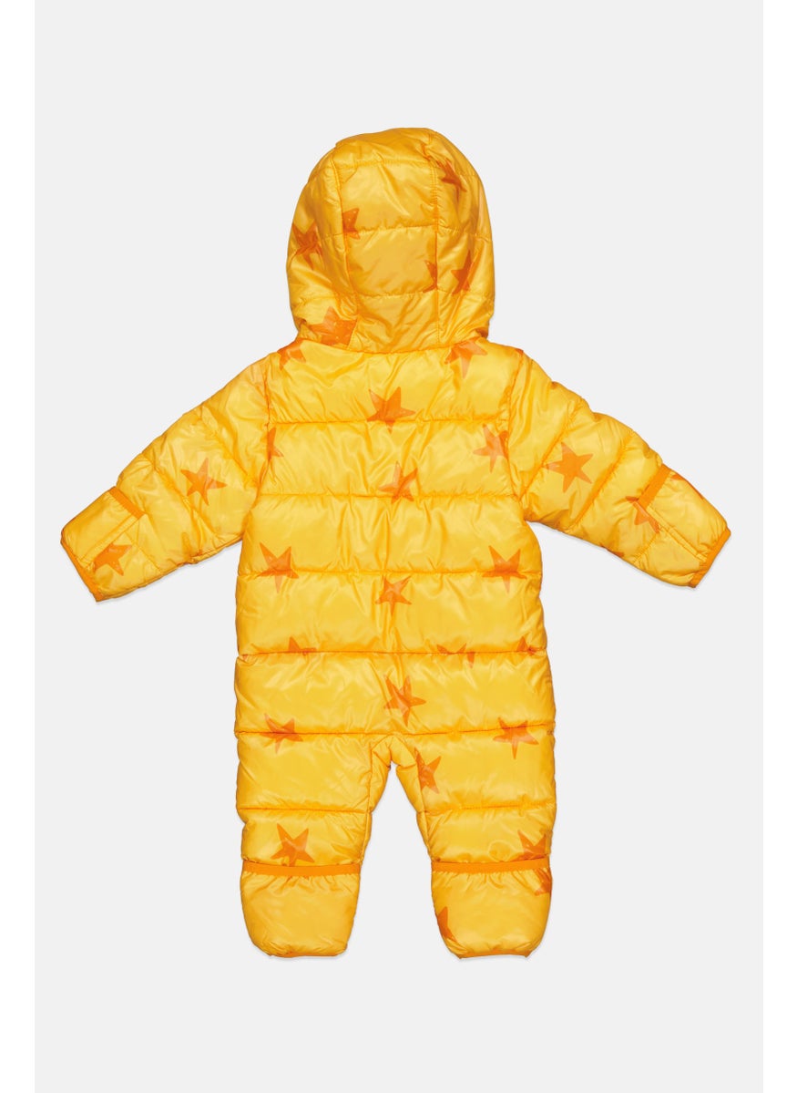 Toys R Us - Toddlers Girl Allover Hooded Long Sleeve Jumpsuits, Yellow - Image 1