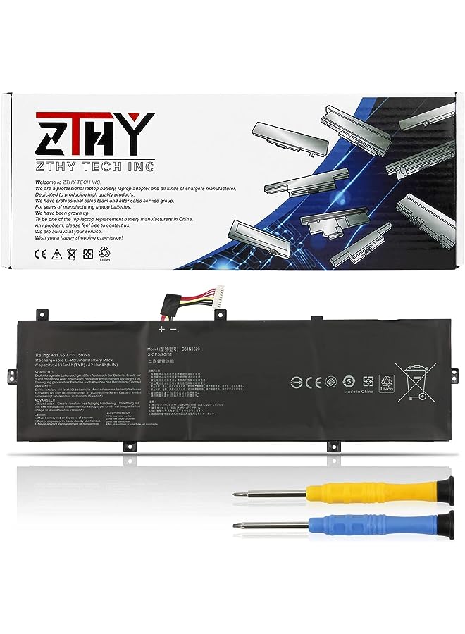 ZTHY C31N1620 Laptop Battery Replacement For Asus Zenbook U4100U U4100Uq Ux430U Ux430Uq Ux430Uq-Gv015T Series 0B200-02370000 C31Pojh 31Cp5/70/81 11.55V 50Wh 4335Mah - Image 1