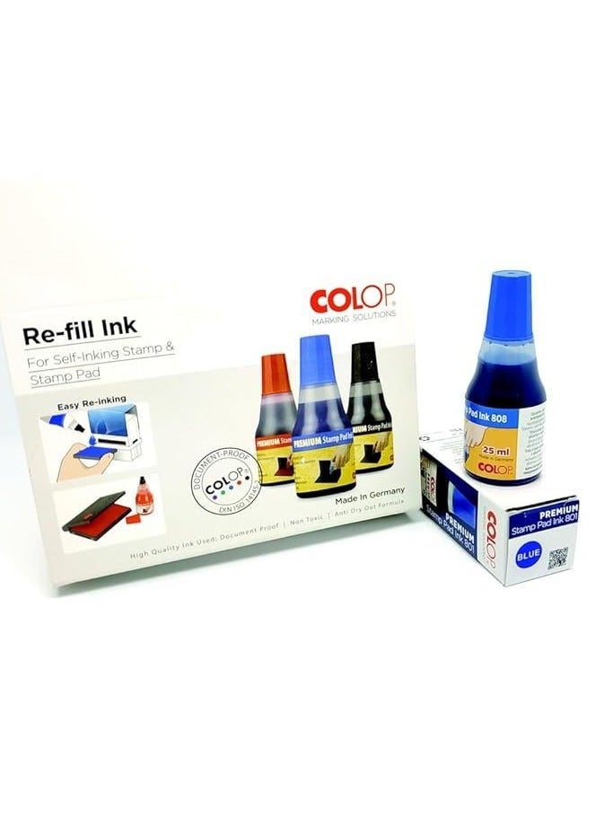 Colop Stamp Pad Ink Blue 801 25ml - Image 3