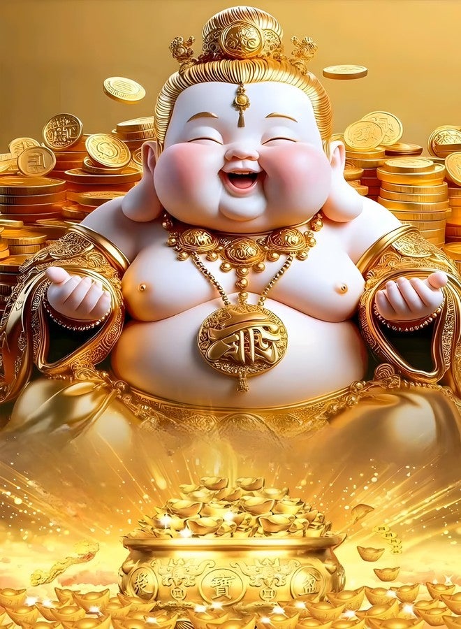 Roostaflag Laughing Buddha Poster | Laughing Buddha Wall Sticker | Laughing Buddha Photo Poster for Wall | Laughing Buddha Stickers for Wall | Laughing Buddha for Money And Good Luck Poster (Baby Buddha) - Image 1